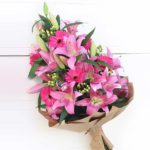 Bouquet of Lavish Pink Lilly With Gerbera