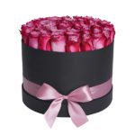 Box of Deep Purple Roses JuneFlowers.com