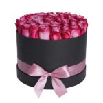 Box of Deep Purple Roses JuneFlowers.com