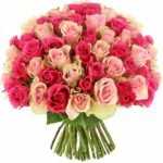 Lavish Pink 50 Roses for Mum | JuneFlowers.com