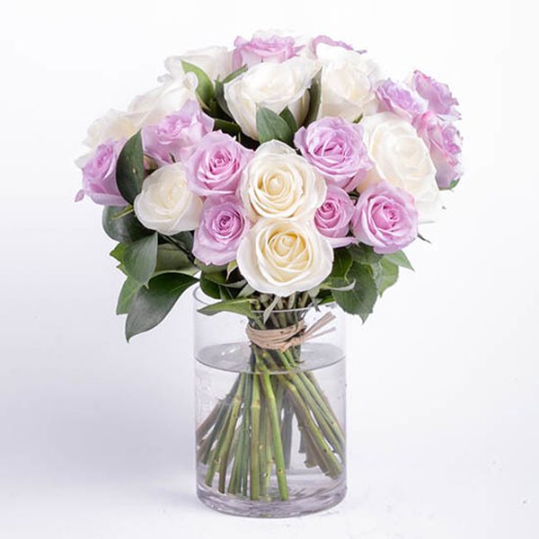 White rose and purple flower bouquet hotsell