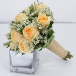 Peach Rose Bridal Bouquet JuneFlowers.com