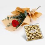 Spectacular Single Rose with Ferrero