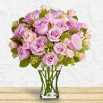 The Purple Roses with Vase JuneFlowers.com