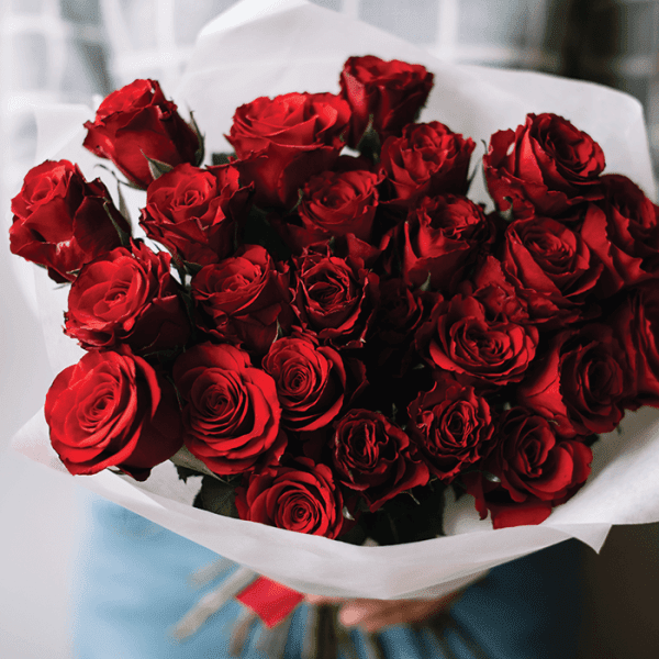 25 Luxury Red Roses Bouquet | Online Bouquet Delivery | June Flowers