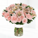 roses in a glass vase