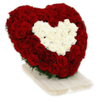 Lovely Red roses and White roses in a Heart shape from JuneFlowers.com