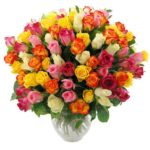 Rainbow roses | Online mixed roses Delivery in India | Order Now JuneFlowers.com