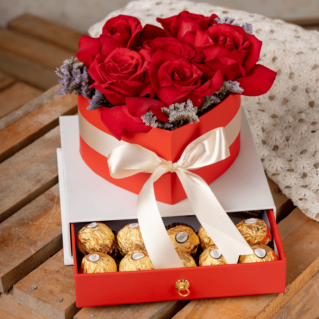 Send Heart and Roses Chocolate - Love Bites by June Flowers
